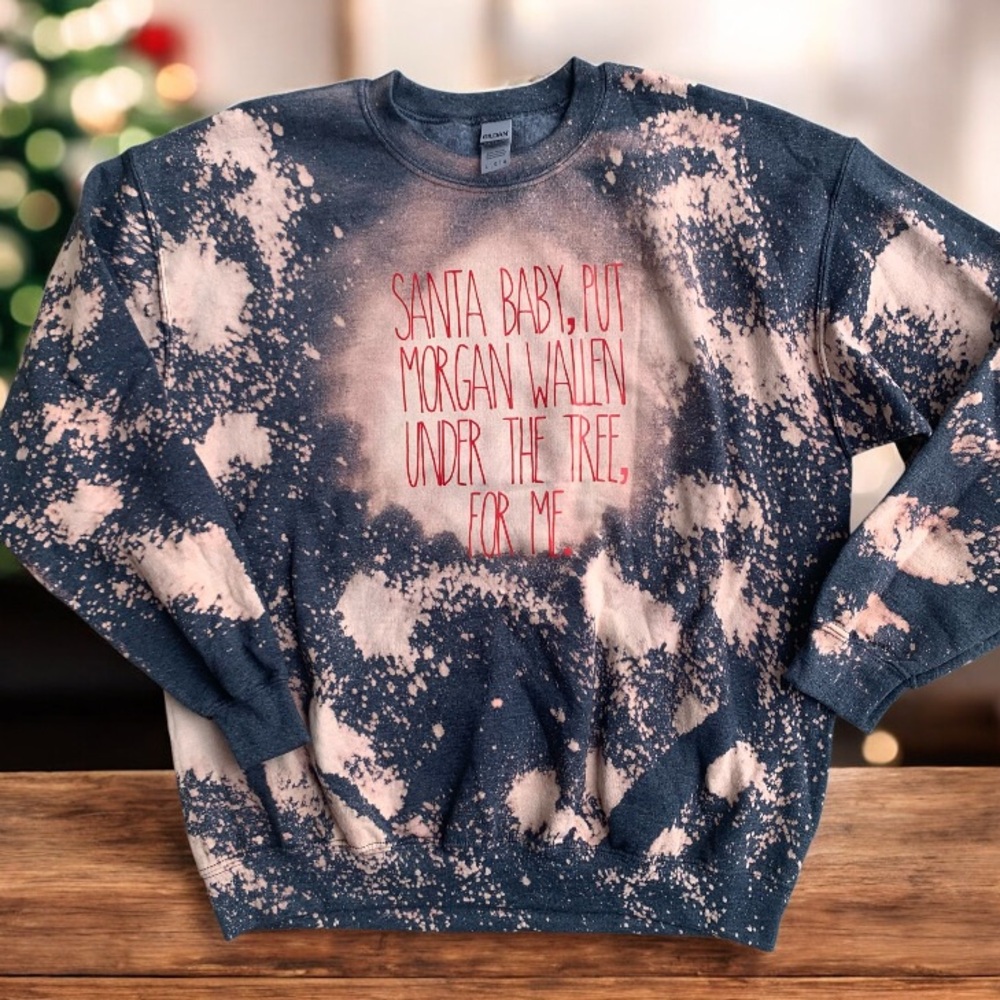 Morgan Wallen Bleached Christmas Sweater Women’s Large